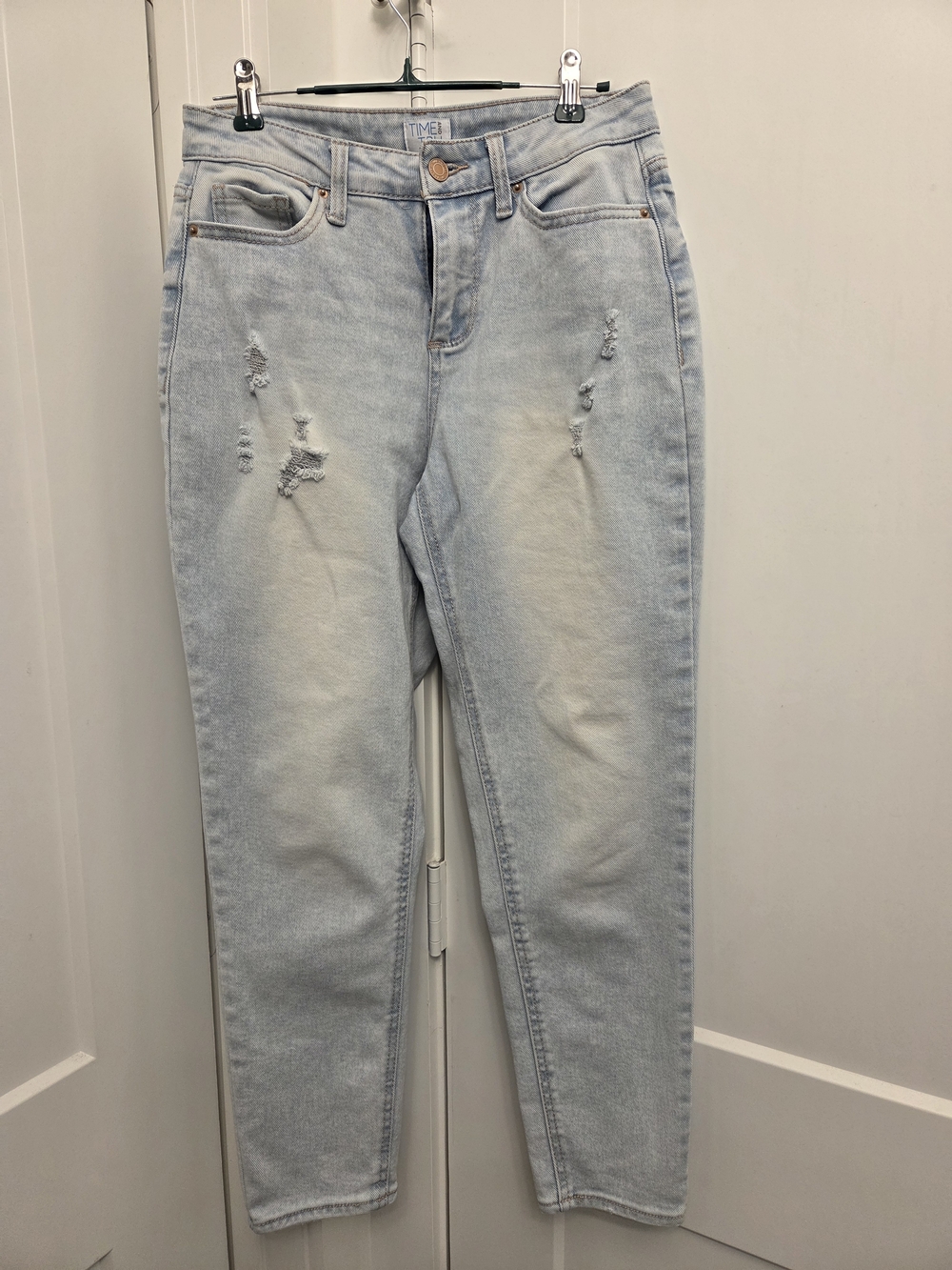 Time and Tru Light Blue High-Rise Distressed Jeans